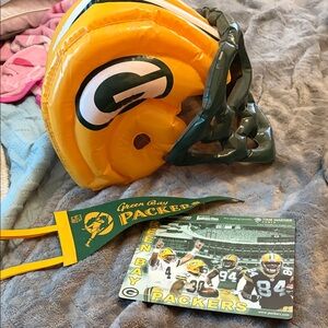 Green Bay Packers Inflatable Helmet & Pennant Set - Yellow & Green